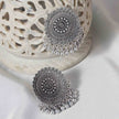 Swara Silver Oxidized Stud Earrings