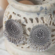 Swara Silver Oxidized Stud Earrings