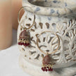 Nitya Gold Plated Jhumki Earrings - Maroon