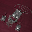 Gauri Silver Oxidized Long Necklace Set