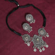 Arya Silver Oxidized Choker Necklace Set