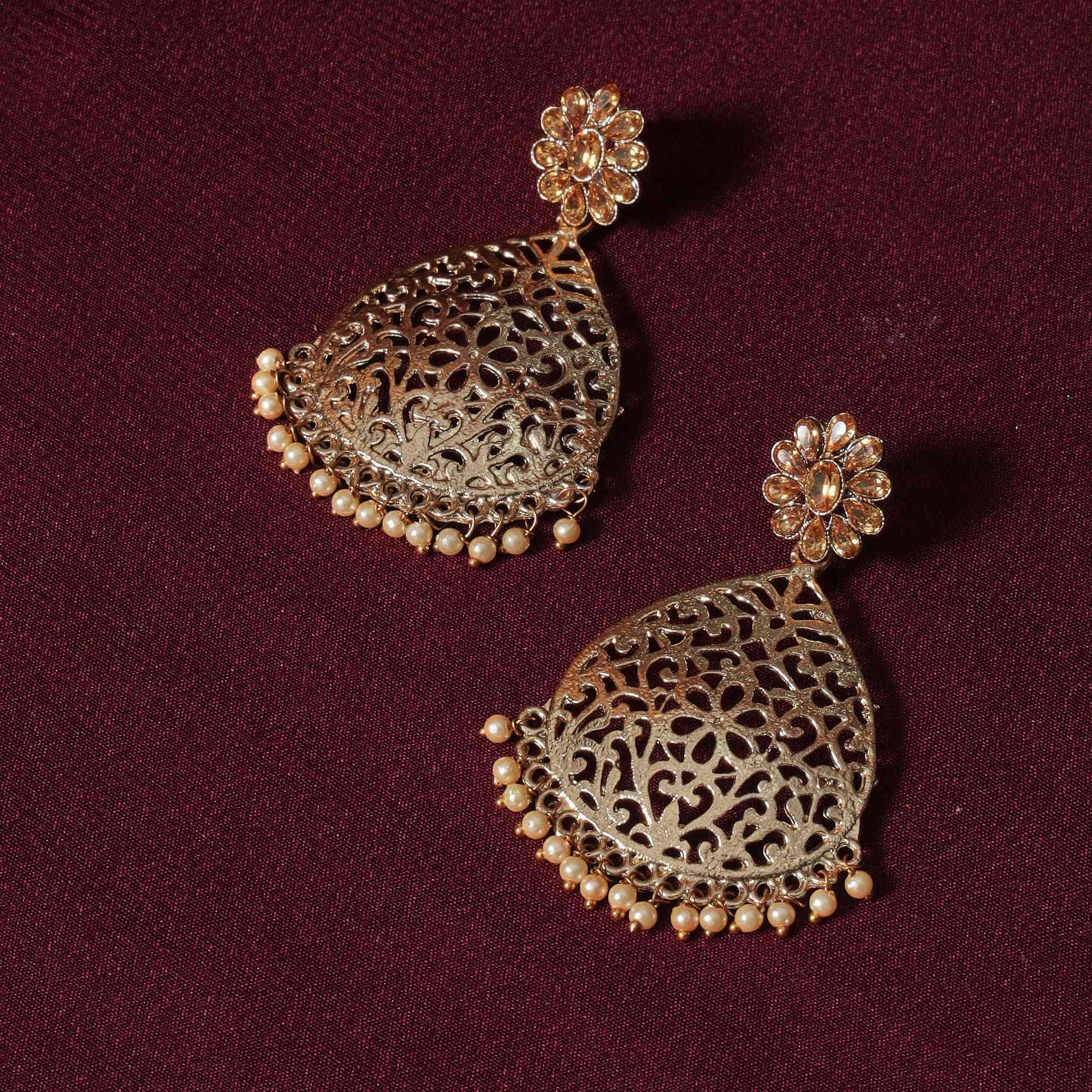 Sharanya Gold Plated Drop Earrings