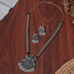 Raavi Silver Oxidized Long Necklace Set