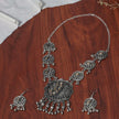 Avni Silver Oxidized Long Necklace Set