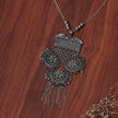 Kavya Silver Oxidized Long Necklace Set