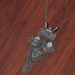 Ananya Silver Oxidized Long Necklace Set