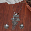 Ananya Silver Oxidized Long Necklace Set