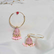 Nitya Gold Plated Jhumki Earrings - Pink