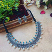 Aashvi Pearl Silver Oxidized Necklace Set