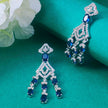 Anika Silver Plated AD Earrings - Blue