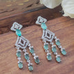 Anika Silver Plated AD Earrings - Mint Green