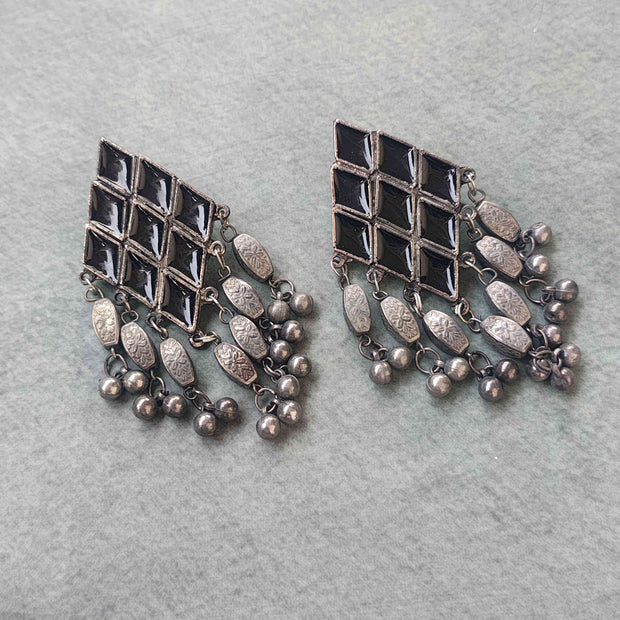 Apeksha Silver Oxidized Earrings