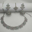 Adrika Silver Plated AD Necklace with Jhumka Earrings & Tikka