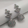 Adrika Silver Plated AD Necklace with Jhumka Earrings & Tikka