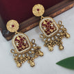 Amayra Gold Plated Heritage Kundan Earrings - Red