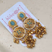 Amrita Kashmiri Chandbali Earrings - Sea Blue