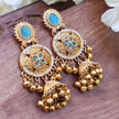 Amrita Kashmiri Chandbali Earrings - Sea Blue