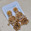 Amrita Kashmiri Chandbali Earrings - Yellow