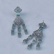 Anika Silver Plated AD Earrings - Mint Green