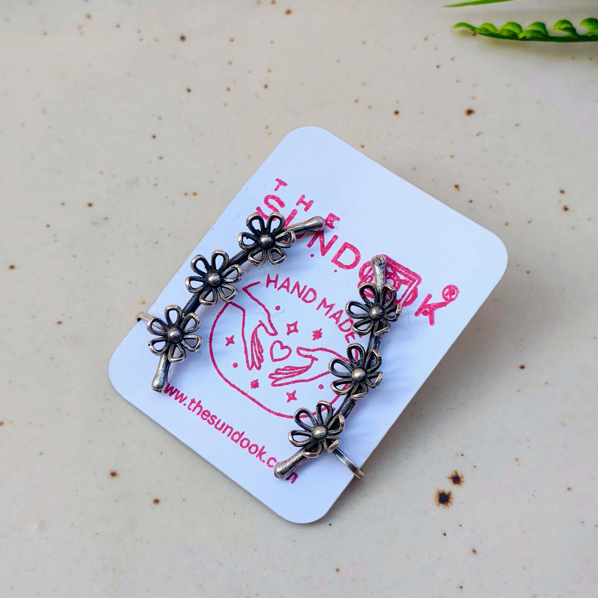 Bhuvi Silver Oxidized Earring Earcuffs