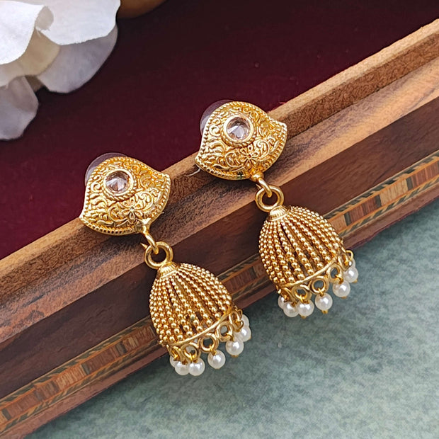 Bani Gold Plated Jhumki Earrings