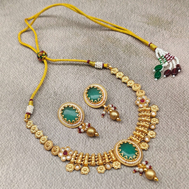 Bhargavi Gold Plated Heritage Necklace Set