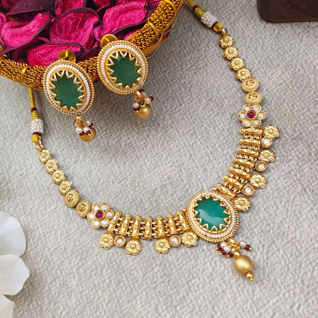 Bhargavi Gold Plated Heritage Necklace Set