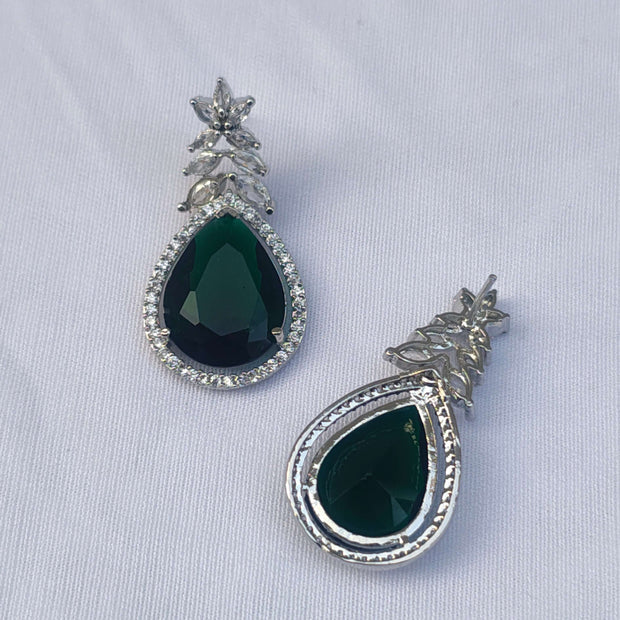 CLARA SILVER PLATED AD DROP EARRINGS