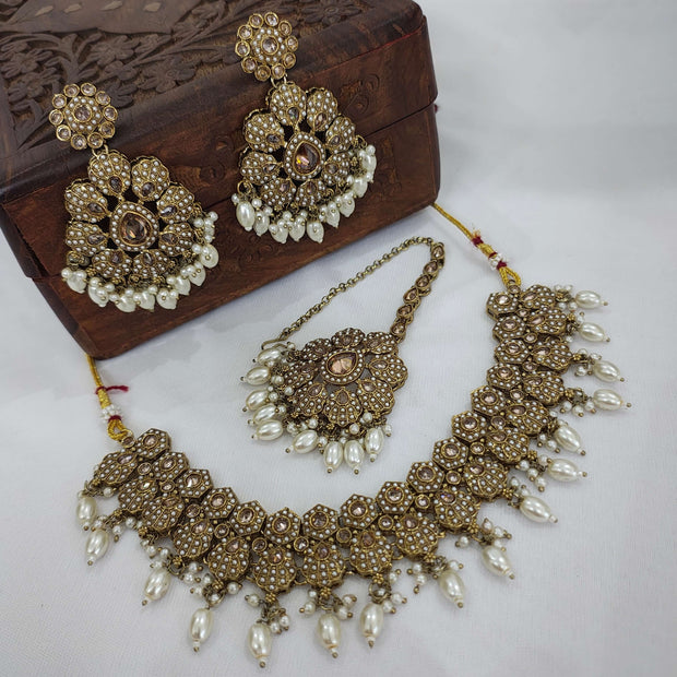 Darshana Polki Kundan Rajwadi Necklace Set