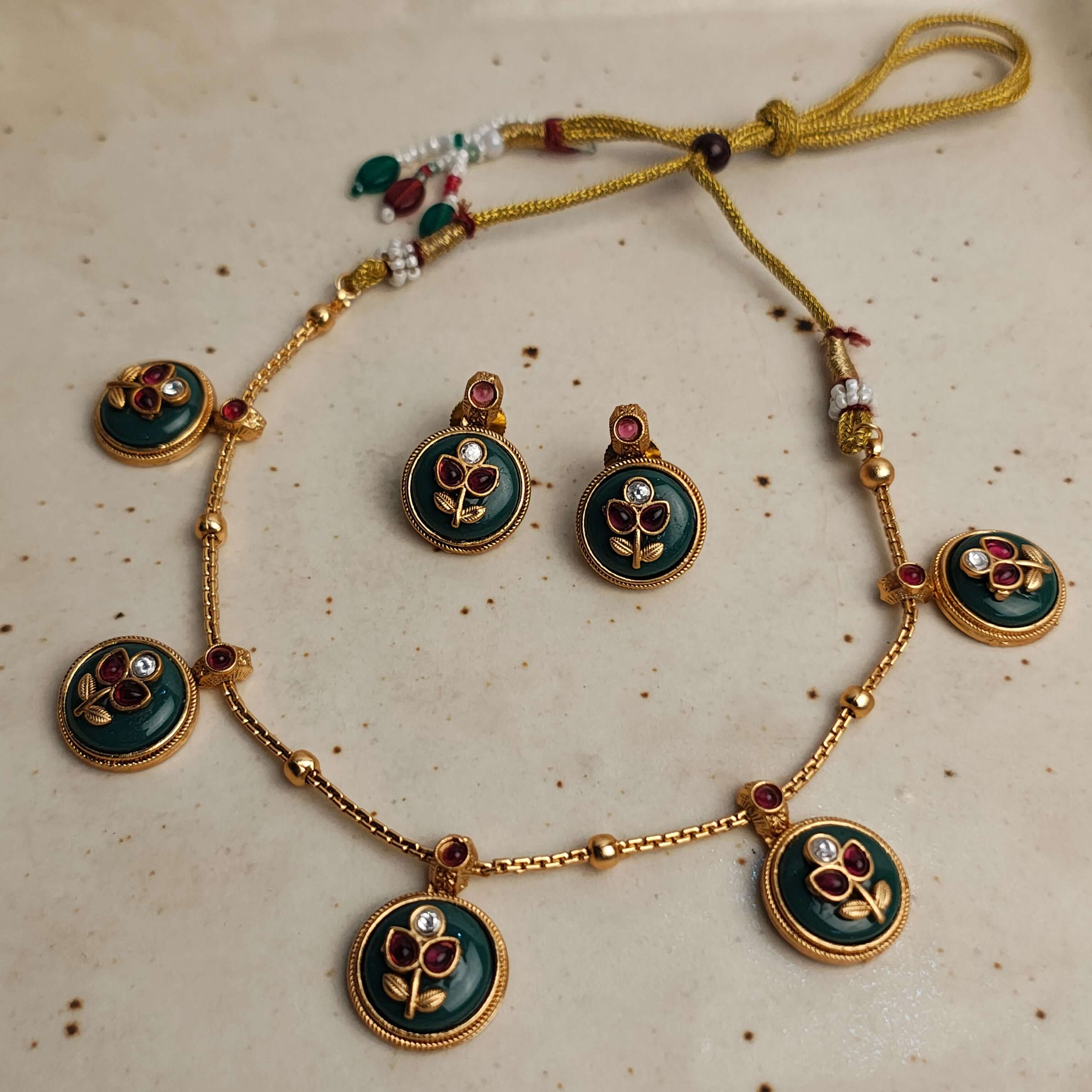 Dvisha Gold Plated Necklace Set