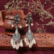 Gaurangi Kaudi & Pearl Silver Oxidized Jhumki Earrings