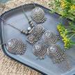 Kaveri Silver Oxidized Long Necklace Set