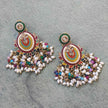 Nayra Multicolour Pearl and Polki Chandbali Earrings