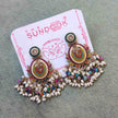 Nayra Multicolour Pearl and Polki Chandbali Earrings