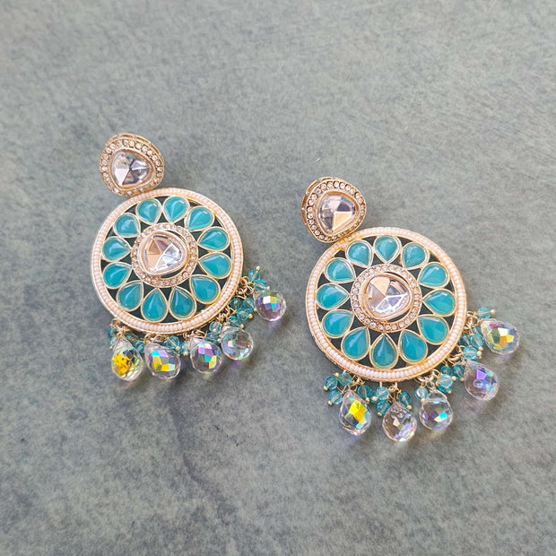 Niti Pearl and Polki Chandbali Earrings