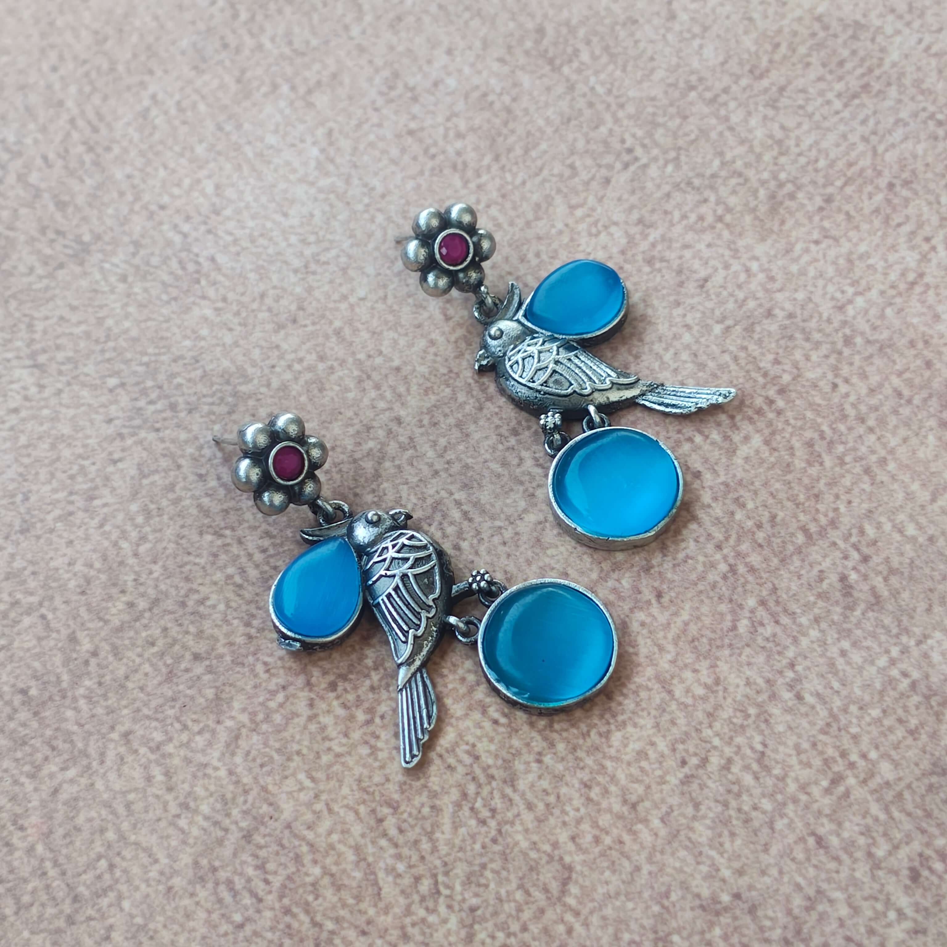 Nalini Silver Oxidized Earrings