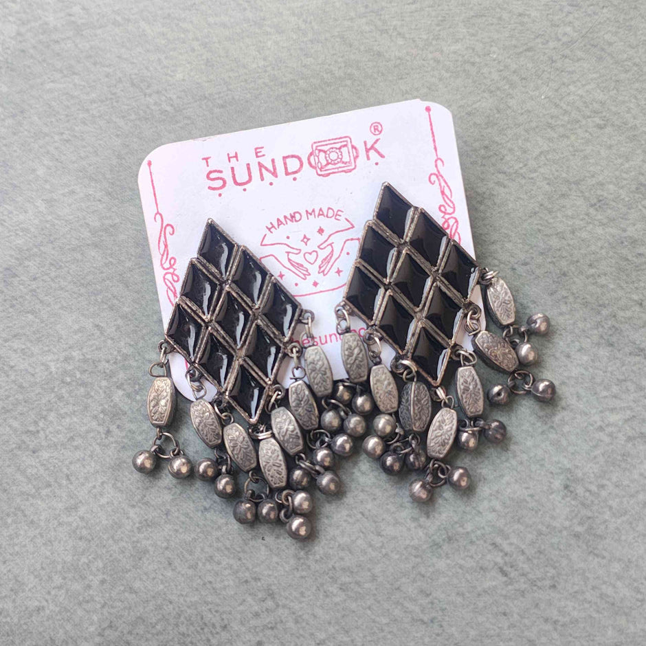 Apeksha Silver Oxidized Earrings
