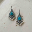 Diya Pearl Silver Oxidized Earrings