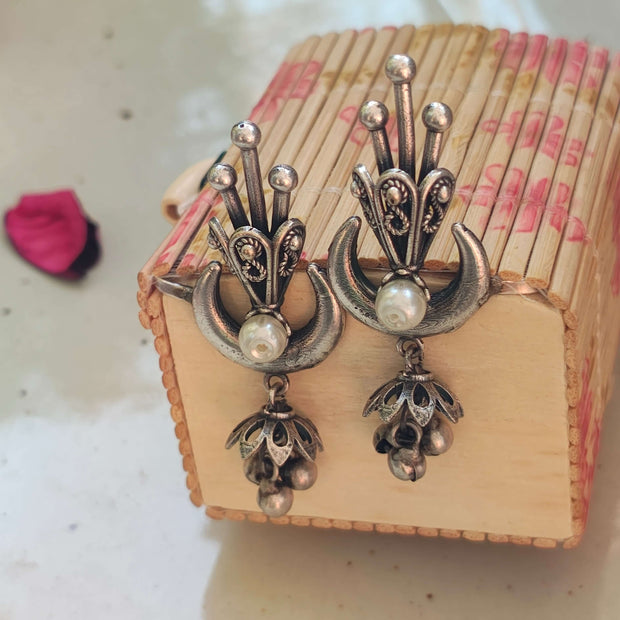 Lakshita Silver Oxidized Earcuffs