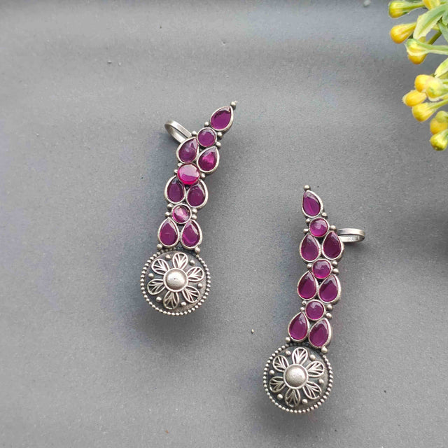 Ridhi Silver Oxidized Earring Earcuffs