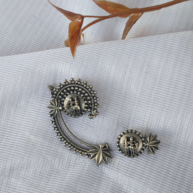 Trisha Silver Oxidized Earring Earcuffs