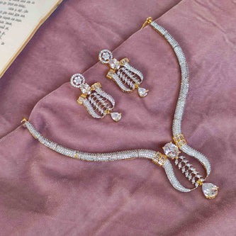 Nitara Gold Plated AD Hasli Set