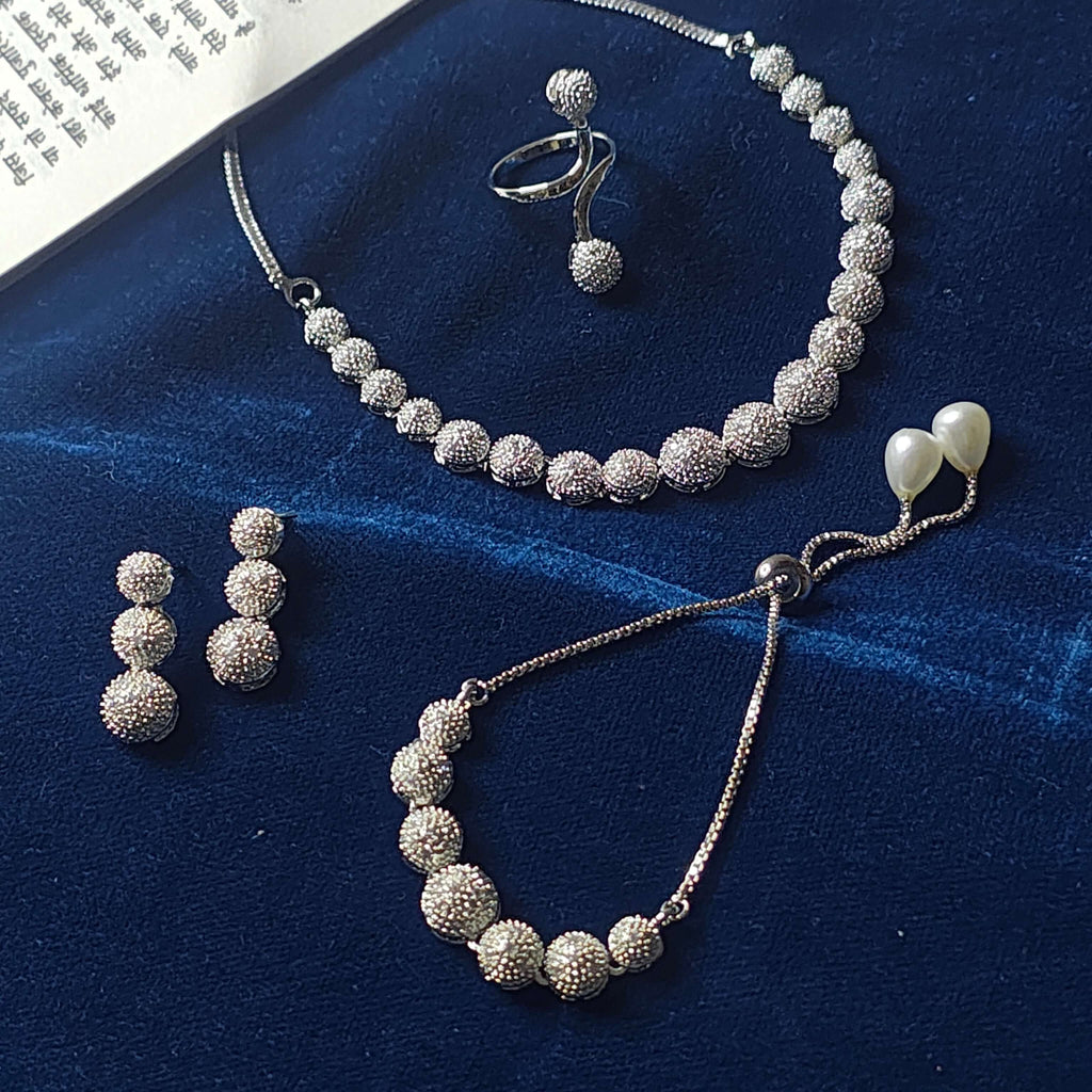 Ziva AD Necklace, Earring with Ring and Bracelet