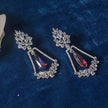 Evanshi Silver Plated AD Earrings - Ruby Red
