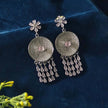 Upasna Silver Plated AD Earrings - Pink