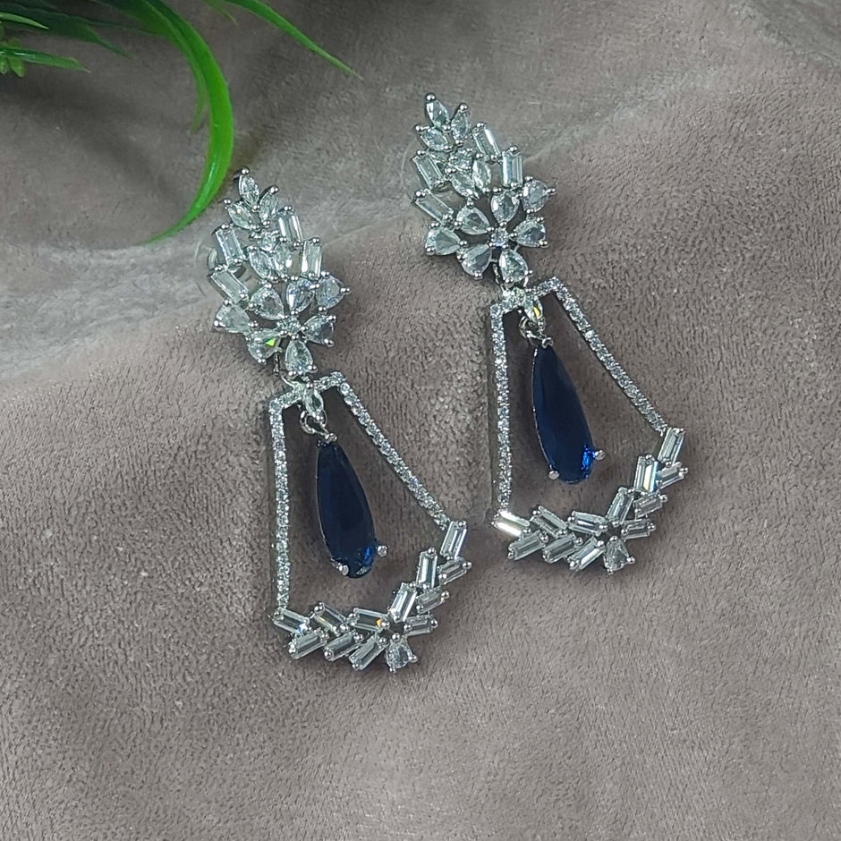Evanshi Silver Plated AD Earrings