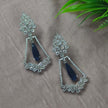 Evanshi Silver Plated AD Earrings - Blue