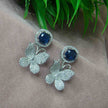 Riva Silver Plated AD Earrings - Blue