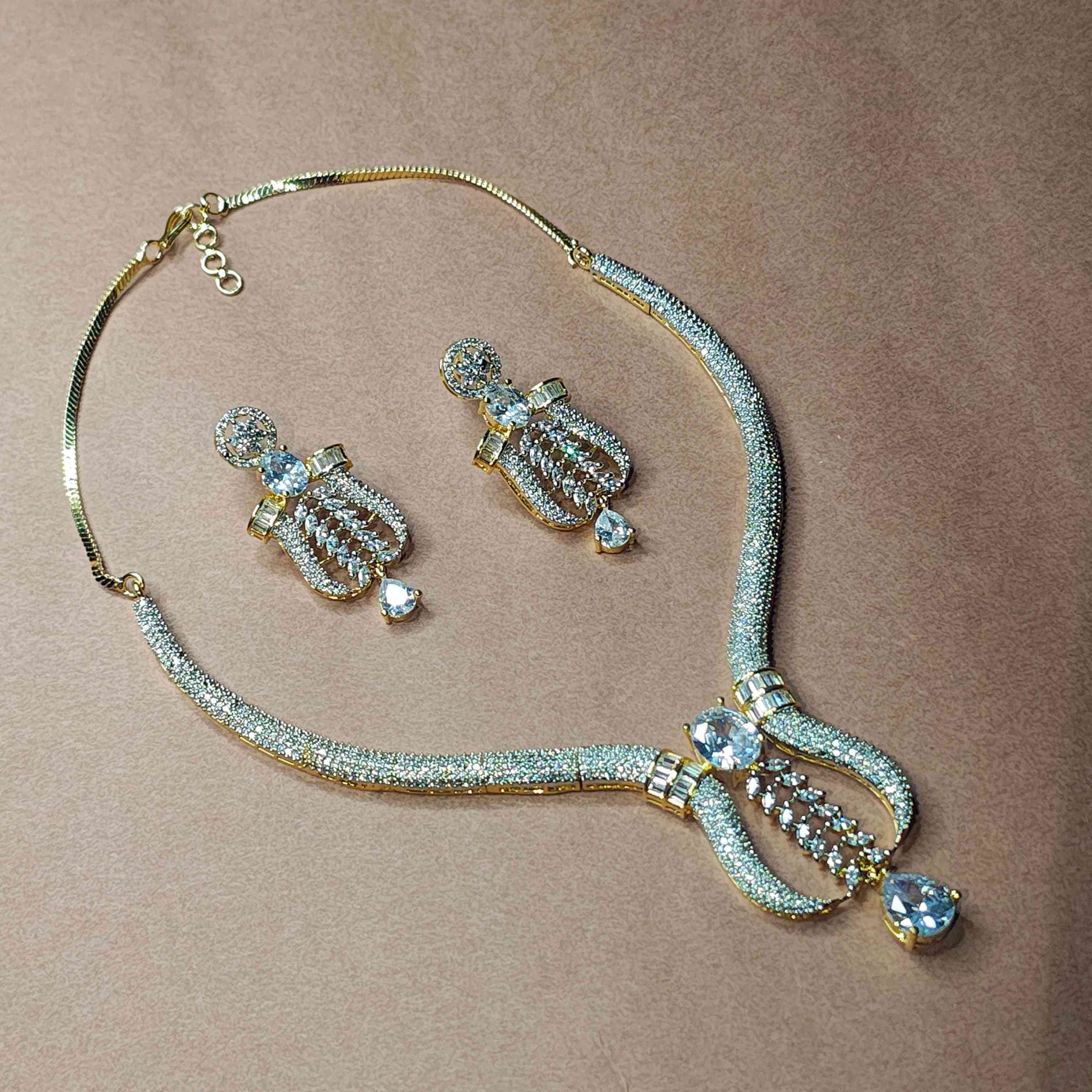 Nitara Gold Plated AD Hasli Set
