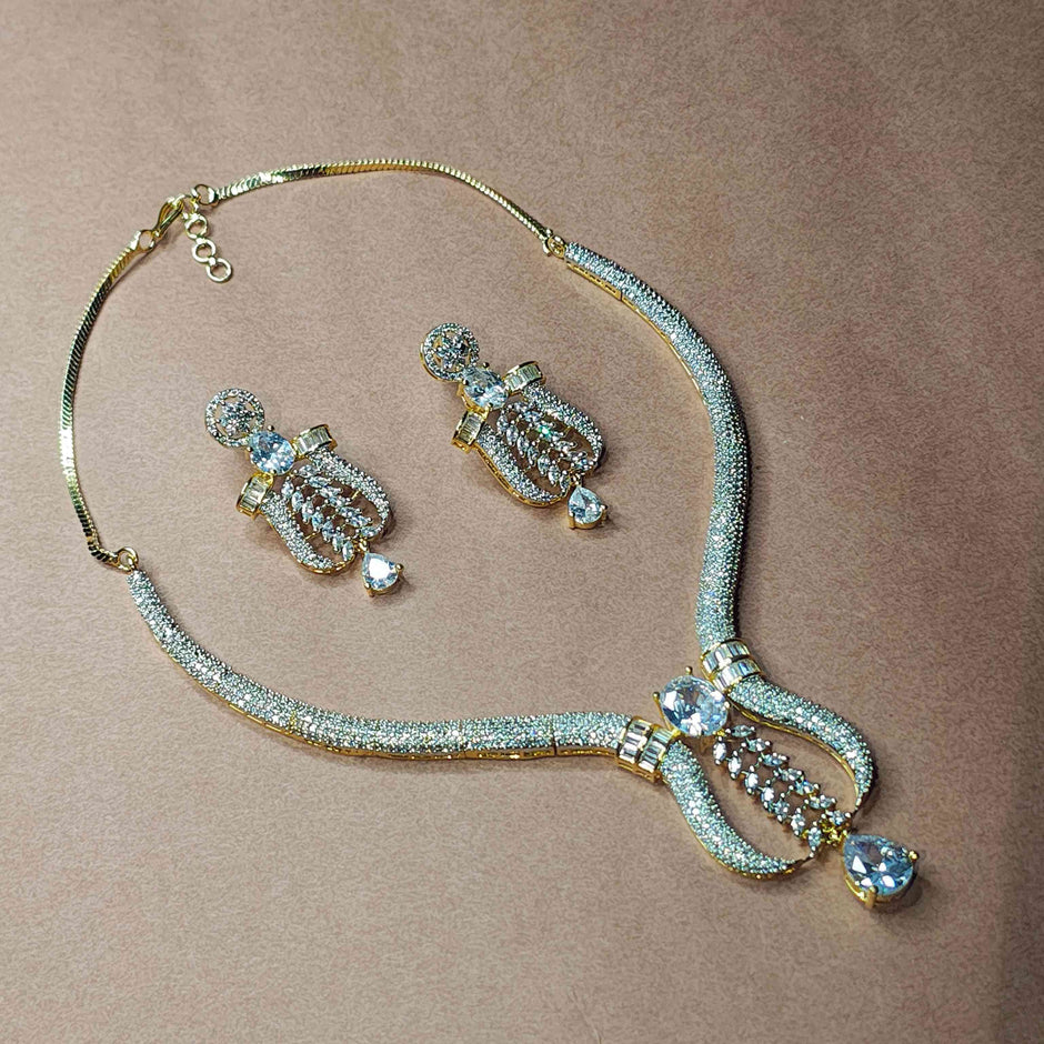 Nitara Gold Plated AD Hasli Set